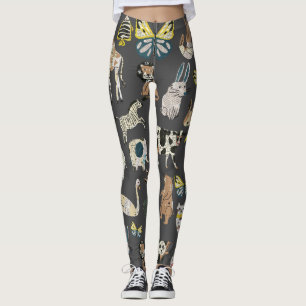 Einzigartige niedlicher Tiere Papier grau Leggings