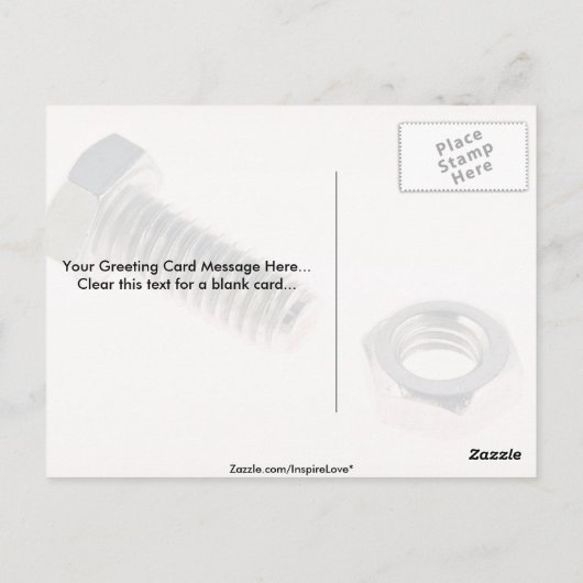 Einzigartige Nut und Feder Postkarte (Rückseite)