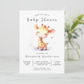 Einzigartige Online Giraffe Kinderdusche Einladung (Stehend Vorderseite)