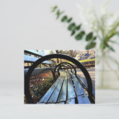 Einzigartige Parkbank, Central Park, NYC Postkarte (Stehend Vorderseite)