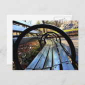 Einzigartige Parkbank, Central Park, NYC Postkarte (Vorne/Hinten)