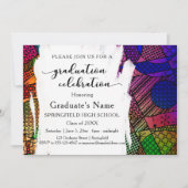 Einzigartige Partei für die farbige Geometrische M Einladung (Vorderseite)