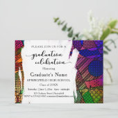 Einzigartige Partei für die farbige Geometrische M Einladung (Stehend Vorderseite)