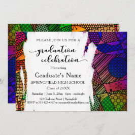 Einzigartige Partei für die farbige Geometrische M Einladung