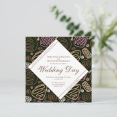 Einzigartige Pastel Abstrakt One Line Art Wedding Einladung (Stehend Vorderseite)