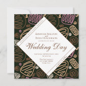 Einzigartige Pastel Abstrakt One Line Art Wedding Einladung (Vorderseite)