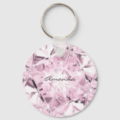 Einzigartige Pastel Lila Diamond Individuelle Name Schlüsselanhänger (Rückseite)