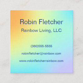 Einzigartige Pastel Rainbow Gradient Quadratische Visitenkarte