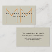 Einzigartige Pastelltöne Initials Monogramm Niedli Visitenkarte (Vorne/Hinten)