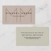 Einzigartige Pastelltöne Initials Monogramm Niedli Visitenkarte (Vorne/Hinten)