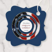 Einzigartige Patriotic Elegante USA Flag Gold Wedd Geschenkanhänger (Rückseite)