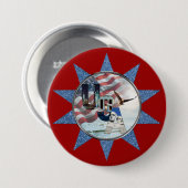 Einzigartige patriotische Briefmarken historischer Button (Vorne & Hinten)