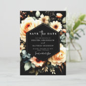 Einzigartige Peach Hochzeit Save The Date (Stehend Vorderseite)