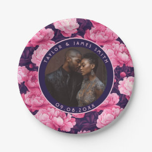 Einzigartige Peonies-Teller für Sommerhochzeiten Pappteller