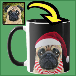 Einzigartige Personalisierte Hunde Weihnachtsmannm Tasse
