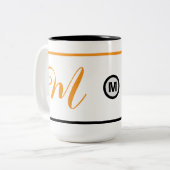 Einzigartige personalisierte Kaffeetasse mit Monog (Vorderseite Links)