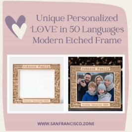 Einzigartige Personalisierte "LIEBE" in 50 Sprache Geätzte Rahmen