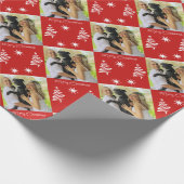Einzigartige Personalisierte Rote Frohe Weihnachte Geschenkpapier (Ecke)