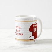 Einzigartige Personalisierte Rugby Fan Red White T Kaffeetasse (VorderseiteRechts)