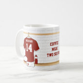 Einzigartige Personalisierte Rugby Fan Red White T Kaffeetasse (Vorderseite Links)