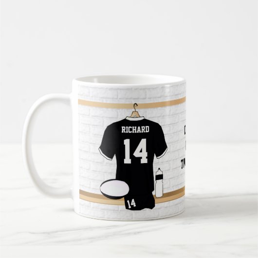 Einzigartige Personalisierte Rugby Fan-Tasse Kaffeetasse (Links)