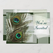 Einzigartige Pfau-Feder-Einladung Einladung (Vorne/Hinten)