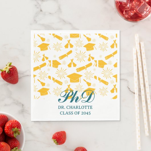 Einzigartige PHD-Graduierungspartei Serviette (Beispiel)
