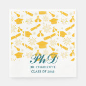 Einzigartige PHD-Graduierungspartei Serviette (Vorderseite)