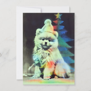 Einzigartige Pomeranian-Weihnachtskarten Feiertagskarte