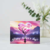 Einzigartige Postkarte des Vaters: Herzbaumdesign (Stehend Vorderseite)