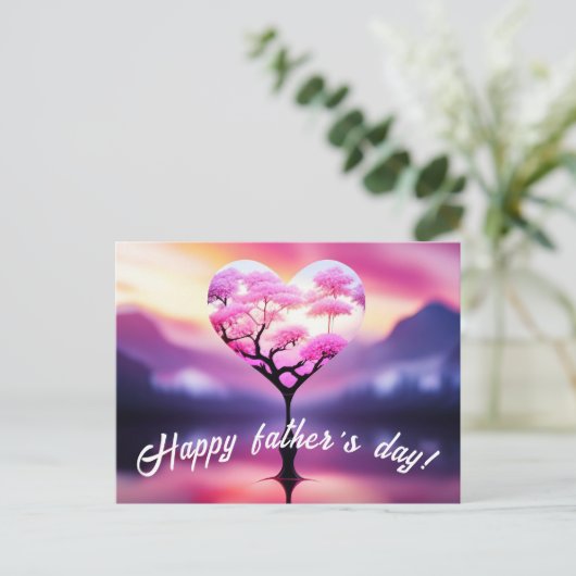 Einzigartige Postkarte des Vaters: Herzbaumdesign (Stehend Vorderseite)
