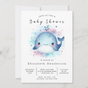 Einzigartige Printable Whale Baby Dusche Einladung