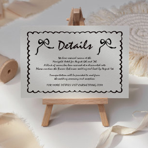 Einzigartige Quirky Hand Drawn Retro Hochzeit Begleitkarte