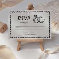 Einzigartige Quirky Hand Drawn Retro Hochzeit