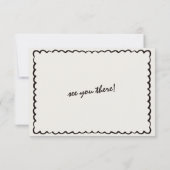 Einzigartige Quirky Hand Drawn Retro Hochzeit RSVP Karte (Rückseite)