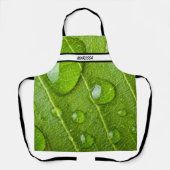 Einzigartige Raindrops auf der Natur des grünen Le Schürze (Vorderseite)