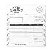 Einzigartige Rechnung für den Friseurshop mit schw Notizblock (Vorderseite)