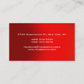 Einzigartige Red Gray Monogram Manager Business Ca Visitenkarte (Rückseite)