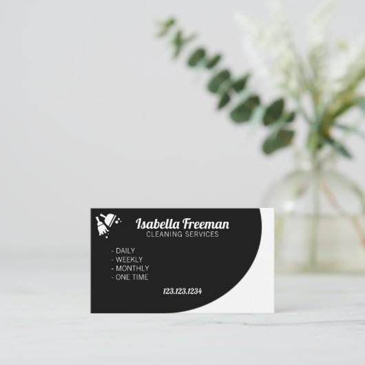 Einzigartige Reinigung von weißem und schwarzem Ha Visitenkarte (Stehend Vorderseite)