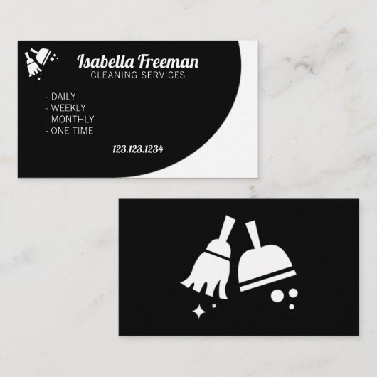 Einzigartige Reinigung von weißem und schwarzem Ha Visitenkarte (Vorne/Hinten)