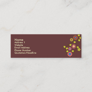 Einzigartige Retro Blumenkontakt Karte