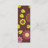 Einzigartige Retro Blumenkontakt Karte (Rückseite)