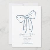 Einzigartige Retro Dusty Blue Save the Date Einlad Einladung (Vorderseite)