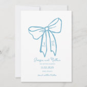 Einzigartige Retro Dusty Blue Save the Date Einlad Einladung (Vorderseite)