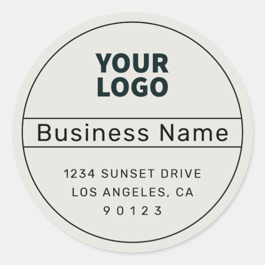 Einzigartige Retro-Moderne Adresse Schwarz & Aus W Runder Aufkleber (Vorderseite)