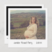 Einzigartige Retro-sofortige Foto-Genderoffenbarun Einladung (Vorne/Hinten)