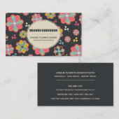 Einzigartige Retro Style Blume Visitenkarte (Vorne/Hinten)