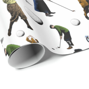 Einzigartige Retro-Vintage-Golfer für Männer und F Geschenkpapier