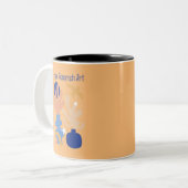 Einzigartige Risographie Zweifarbige Tasse (Vorderseite Links)