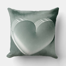 Einzigartige romantische 3D-Silberherz-Aquarell Kissen